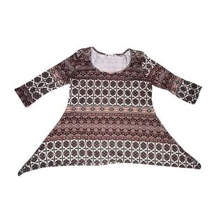 Wilde‎ Long Sleeve Top Sz Large Sharbite Tunic EUC